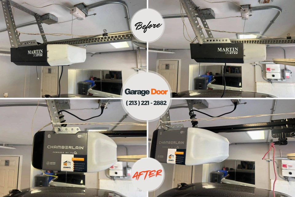 Before and after: garage door repair Montgomery, PA